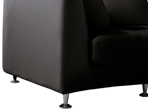 Sofa Sort Læder 7 personers Moderne U Formet Buet Sofa med Chaiselong Justerbare Nakkestøtter Modul Opbygget Kæmpe Designsofa