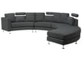 Miniatyrbillede 4 af 11: Sofa Mørkegrå Polstret Stof 7 Personers Moderne U Formet Buet Sofa med Chaiselong Justerbare Nakkestøtter Modul Opbygget Kæmpe Designsofa