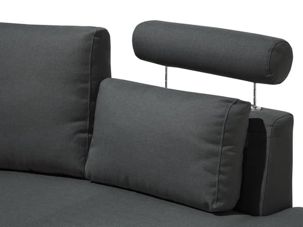 Sofa Mørkegrå Polstret Stof 7 Personers Moderne U Formet Buet Sofa med Chaiselong Justerbare Nakkestøtter Modul Opbygget Kæmpe Designsofa