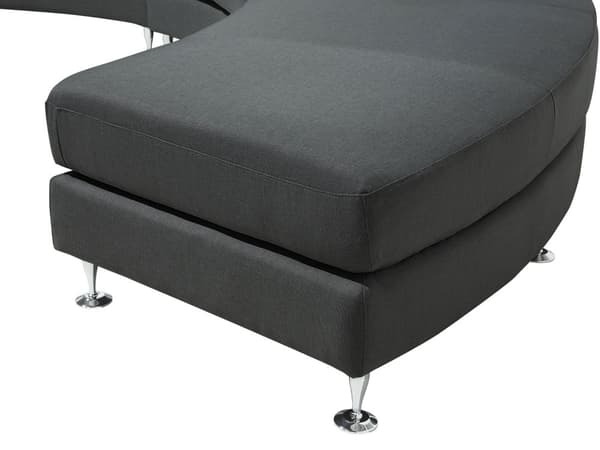 Sofa Mørkegrå Polstret Stof 7 Personers Moderne U Formet Buet Sofa med Chaiselong Justerbare Nakkestøtter Modul Opbygget Kæmpe Designsofa