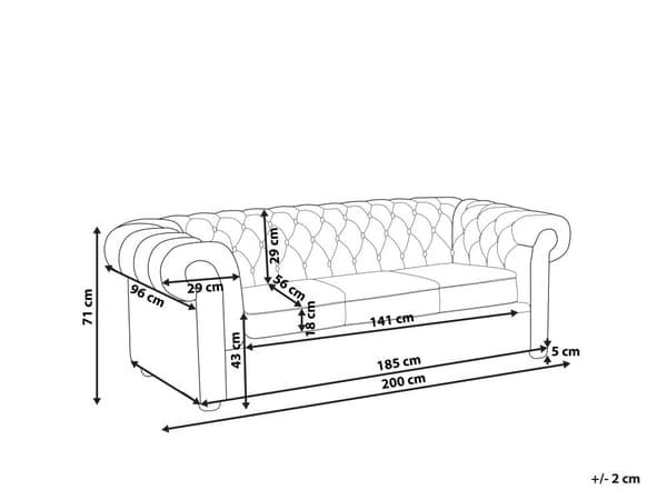 Chesterfield Sofa Gul Grøn Flerfarvet Polyester med Skum og Sorte Træben 3 Personers Tyk Polstret Knap Tuftet Patchwork Moderne stil Stue