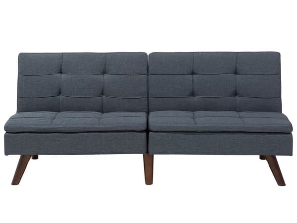 Sovesofa Grå Mørkt Træ 3 Personers Klassisk Retro Sofa med Sovefunktion Quiltet Ryg Polstring Sofaseng Design Skibsbriks Skrå Ben