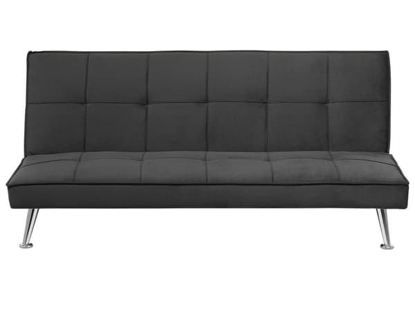 Sovesofa Grå 3-personers quiltet polstring Klik Klak Metal Ben