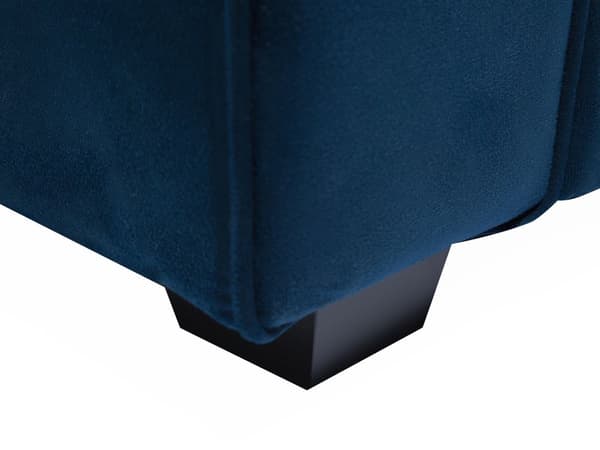 Sofa Blå Velour Polstret 3 Personers Klassisk Moderne Standard Dyb Flydersofa til Stuen Lounge Kvalitets Design med Hynder Aftagelige Betræk