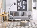 Miniatyrbillede 4 af 9: Sovesofa Betræk af gråt stof 3 personers Klik Klak Mekanisme Justerbare armlæn