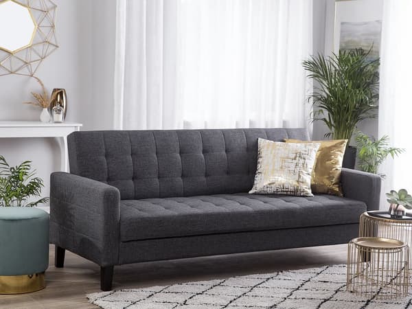 Bäddsoffa Mörkgrå 3-sits Klick Klick Stickad
