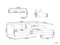 Miniatyrbillede 3 af 11: Hjørnesofa Blå Stof Polyester med Sølv Krom Metalben 4 Personers Sofa med Chaiselong Open End Justerbare Nakkestøtter Stue Inspiration