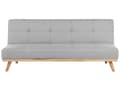 Pikkukuva 1 / 9: Vuodesohva vaaleanharmaa 183 x 80 x 80 cm kangas puu kolmelle säädettävä käsinojaton