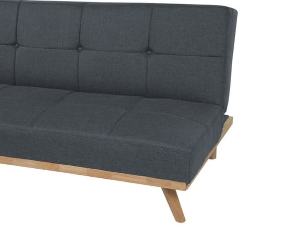 Mørkegrå sovesofa 3 personers polstret sofa til stuen med sovefunktion træben