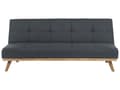 Miniatyrbillede 1 af 9: Mørkegrå sovesofa 3 personers polstret sofa til stuen med sovefunktion træben