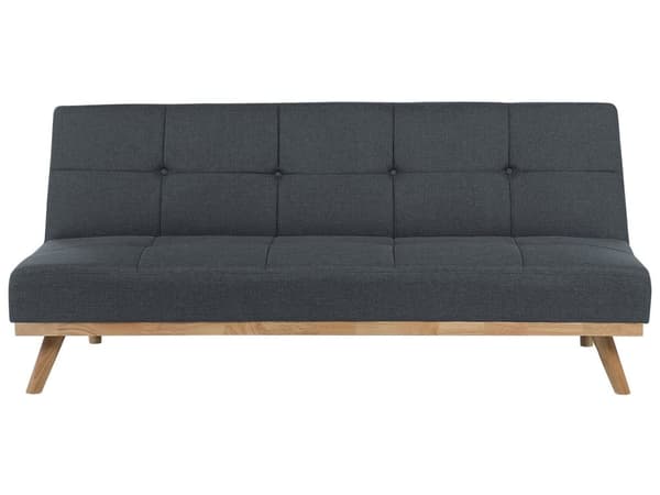 Mørkegrå sovesofa 3 personers polstret sofa til stuen med sovefunktion træben