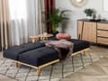 Miniatyrbillede 4 af 10: Sort 3-personers polstret sovesofa til stuen med sovefunktion træben