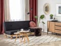 Miniatyrbillede 2 af 10: Sort 3-personers polstret sovesofa til stuen med sovefunktion træben