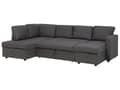 Miniatyrbillede 5 af 11: Hjørnesofa Mørkegrå Polyester 5 Personers Flydersofa med Chaiselong Opbevaring Moderne U Sofa med Sovefunktion Sofaseng Udtræk til Stue Dekor