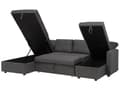 Miniatyrbillede 6 af 11: Hjørnesofa Mørkegrå Polyester 5 Personers Flydersofa med Chaiselong Opbevaring Moderne U Sofa med Sovefunktion Sofaseng Udtræk til Stue Dekor