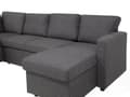 Miniatyrbillede 9 af 11: Hjørnesofa Mørkegrå Polyester 5 Personers Flydersofa med Chaiselong Opbevaring Moderne U Sofa med Sovefunktion Sofaseng Udtræk til Stue Dekor