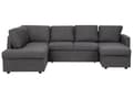 Miniatyrbillede 1 af 11: Hjørnesofa Mørkegrå Polyester 5 Personers Flydersofa med Chaiselong Opbevaring Moderne U Sofa med Sovefunktion Sofaseng Udtræk til Stue Dekor