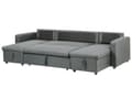 Miniatyrbillede 6 af 11: Hjørnesofa mørkegrå hesteskosofa med moderne hyndebeholder