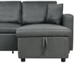 Miniatyrbillede 9 af 11: Hjørnesofa mørkegrå hesteskosofa med moderne hyndebeholder
