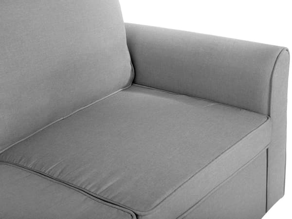 Lysegrå Polstret Hjørnesovesofa til Tre Personer Moderne Hjørnesofa til Stuen med Container Venstre Side