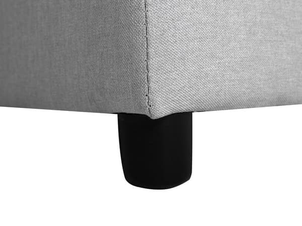 Lysegrå Polstret Hjørnesovesofa til Tre Personer Moderne Hjørnesofa til Stuen med Container Venstre Side