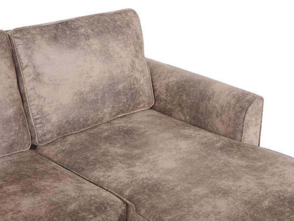 Brun Polstret Hjørnesovesofa Tre Personers Moderne Hjørnesofa til Stuen med Container Venstre Side