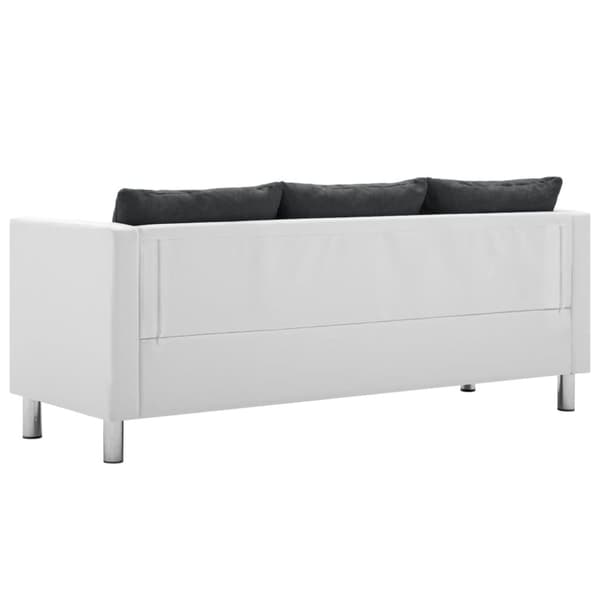 vidaXL 3-personers sofa kunstlæder hvid og mørkegrå