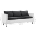Miniatyrbillede 6 af 6: vidaXL 3-personers sofa kunstlæder hvid og mørkegrå