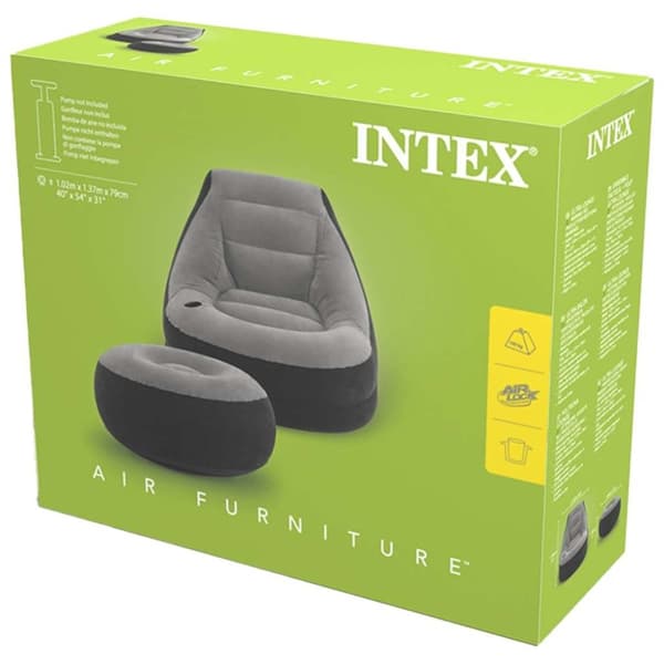 INTEX oppustelig stol med puf Ultra Lounge Relax 68564NP