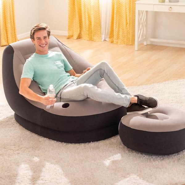 INTEX oppustelig stol med puf Ultra Lounge Relax 68564NP
