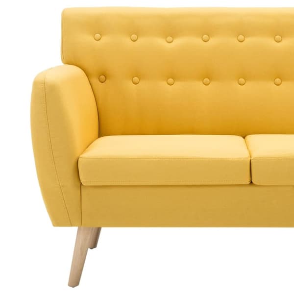 vidaXL 3-sitssoffa med tygklädsel 172x70x82 cm gul