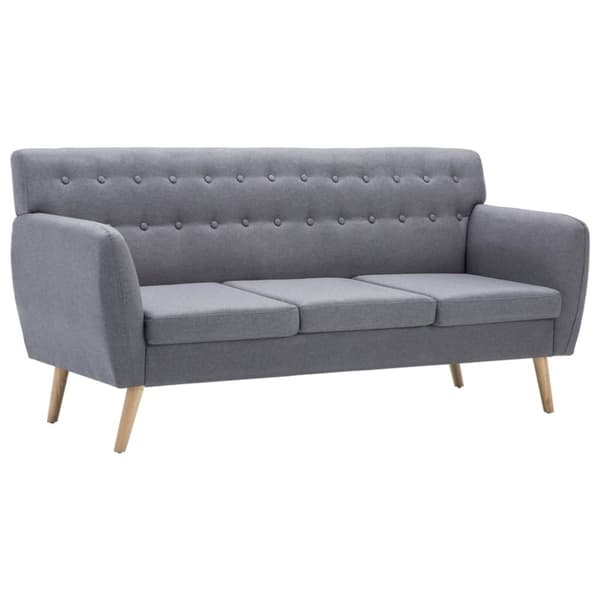 vidaXL 3-sitssoffa med tygklädsel 172x70x82 cm ljusgrå