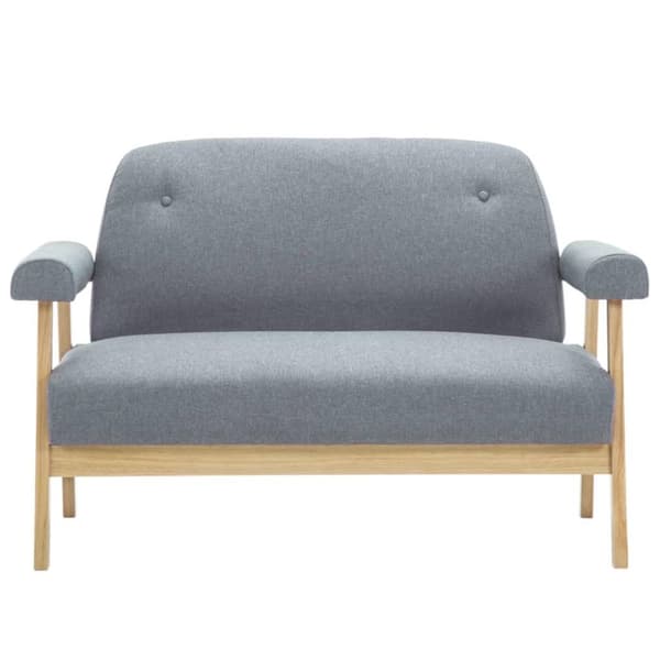 vidaXL Soffa 2-sits tyg ljusgrå
