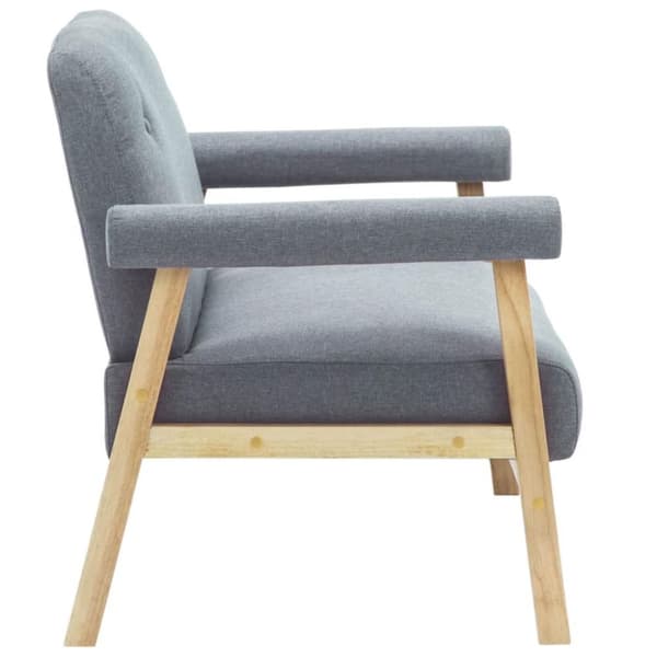 vidaXL Soffa 2-sits tyg ljusgrå