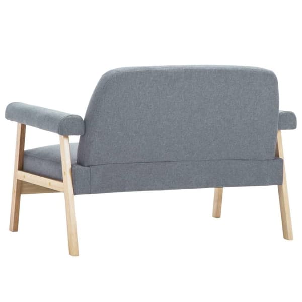vidaXL Soffa 2-sits tyg ljusgrå