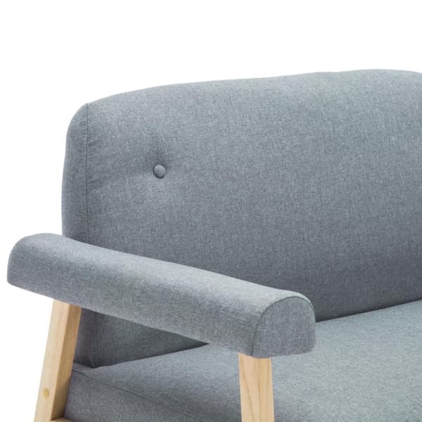 vidaXL Soffa 2-sits tyg ljusgrå