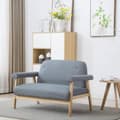 Miniatyrbild 8 av 8: vidaXL Soffa 2-sits tyg ljusgrå