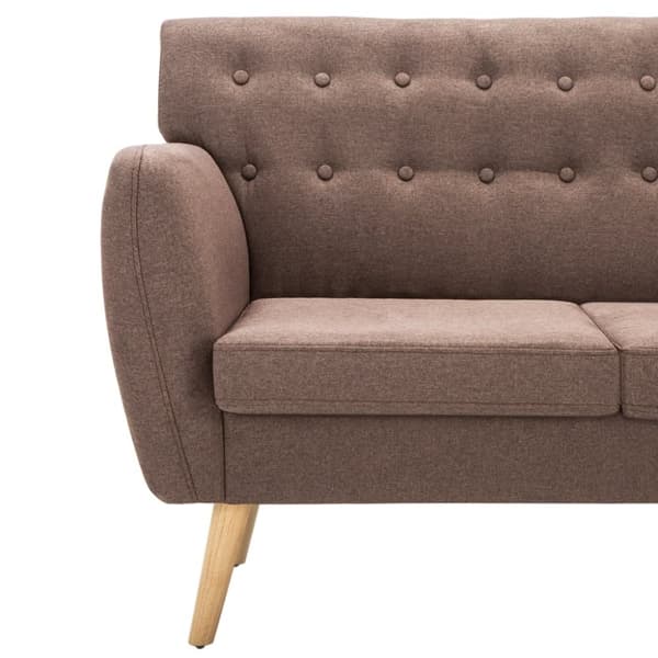 vidaXL 3-sitssoffa med tygklädsel 172x70x82 cm brun