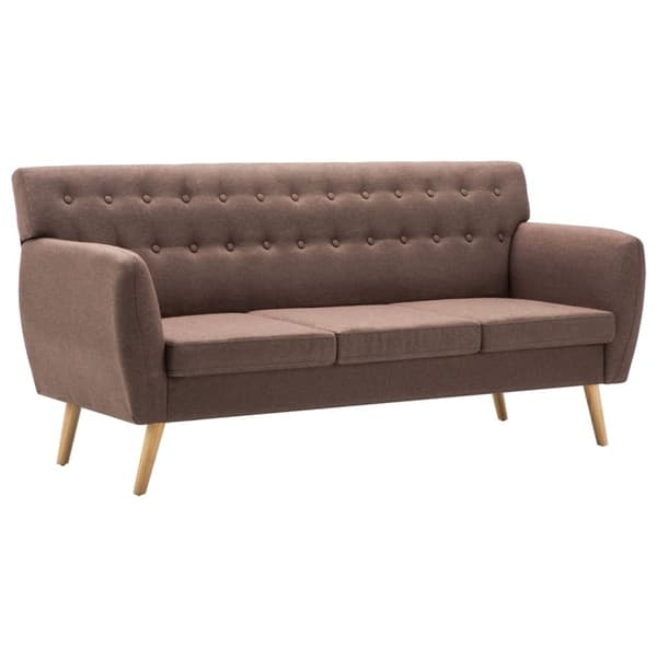 vidaXL 3-sitssoffa med tygklädsel 172x70x82 cm brun