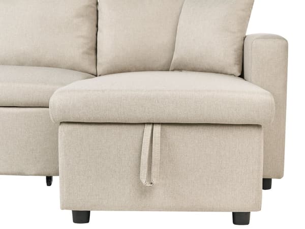 Hörnbäddsoffa Beige U-formad 5-sits med Förvaring