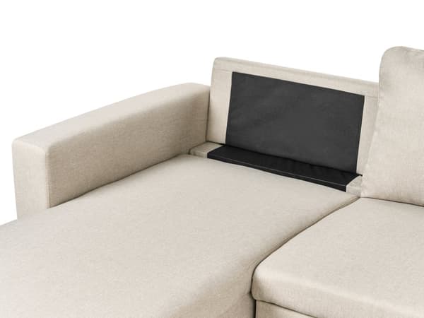 Hörnbäddsoffa Beige U-formad 5-sits med Förvaring
