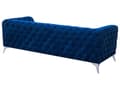 Miniatyrbillede 5 af 11: Marineblå quiltet Chesterfield sofa elegant fløjlssofa
