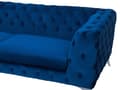Miniatyrbillede 6 af 11: Marineblå quiltet Chesterfield sofa elegant fløjlssofa