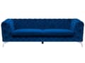 Miniatyrbillede 1 af 11: Marineblå quiltet Chesterfield sofa elegant fløjlssofa