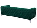Miniatyrbillede 5 af 11: Chesterfield sovesofa smaragdgrøn quiltet elegant fløjl