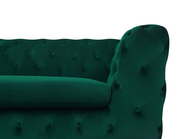 Chesterfield sovesofa smaragdgrøn quiltet elegant fløjl