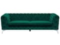 Miniatyrbillede 1 af 11: Chesterfield sovesofa smaragdgrøn quiltet elegant fløjl