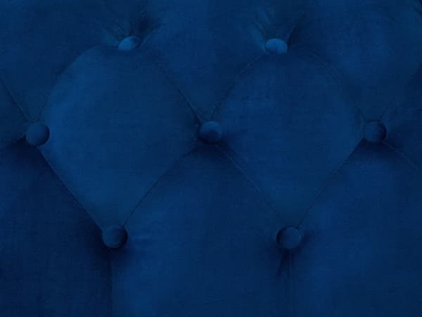 Sohva laivastonsininen 224 x 70 x 85 cm sametti metalli puu kolmelle nappikoristelu glamour
