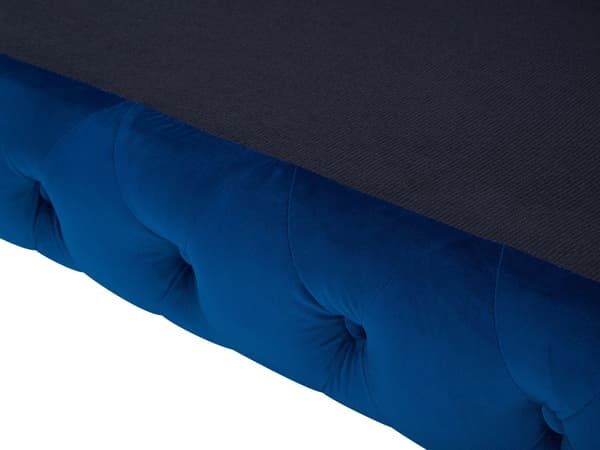 Sohva laivastonsininen 224 x 70 x 85 cm sametti metalli puu kolmelle nappikoristelu glamour