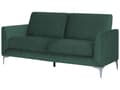 Miniatyrbillede 4 af 8: Sofa Grøn Velour Stof og Sølv Krom Metalben 3 Personers Dekorativ Blød Polstret Dyb Siddemøbel Klassisk Retro Moderne Stil Stue Tilbehør